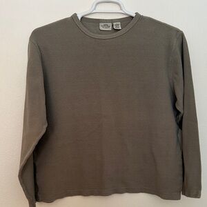 Sonoma Olive Long Sleeve Waffle Weave Shirt